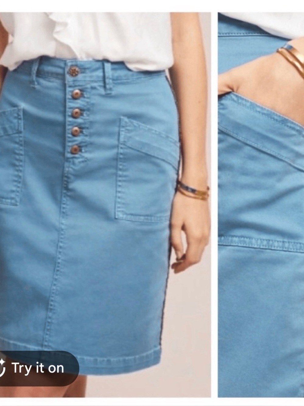 Pilcro and Letterpress Skirt with Side Stripe